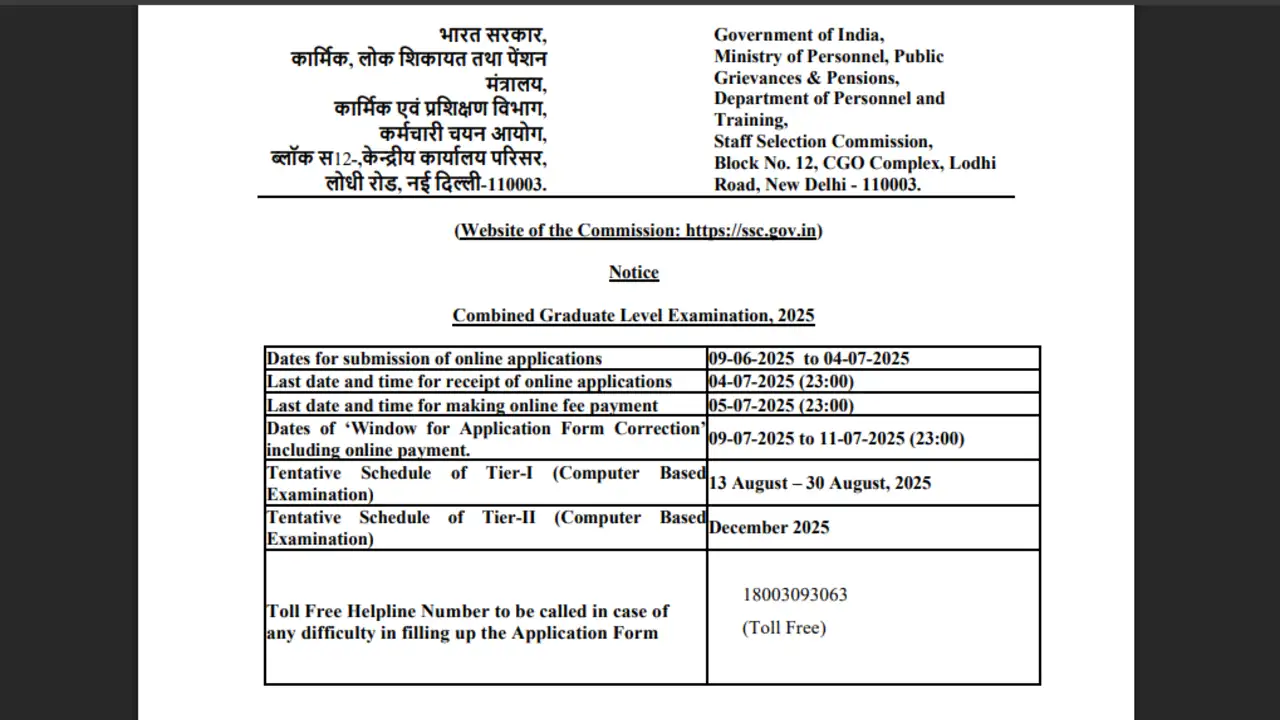 SSC CGL 2025 Online Form – Apply Now